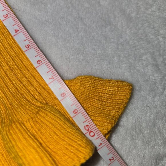 Massimo Dutti mustard yellow ribbed sweater mulberry silk/cotton M - Picture 11 of 11